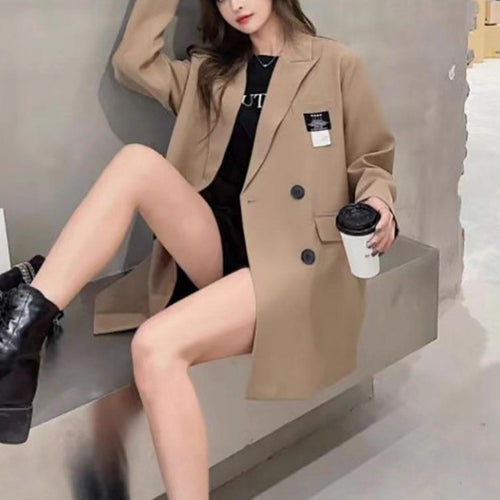 Kvinders oversized blazer med tekstureret stof Stilla