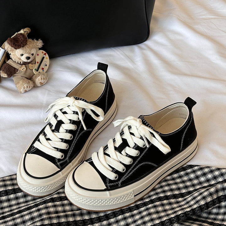 Femme Casual Canvas Snørebånd Sneakers Stilla