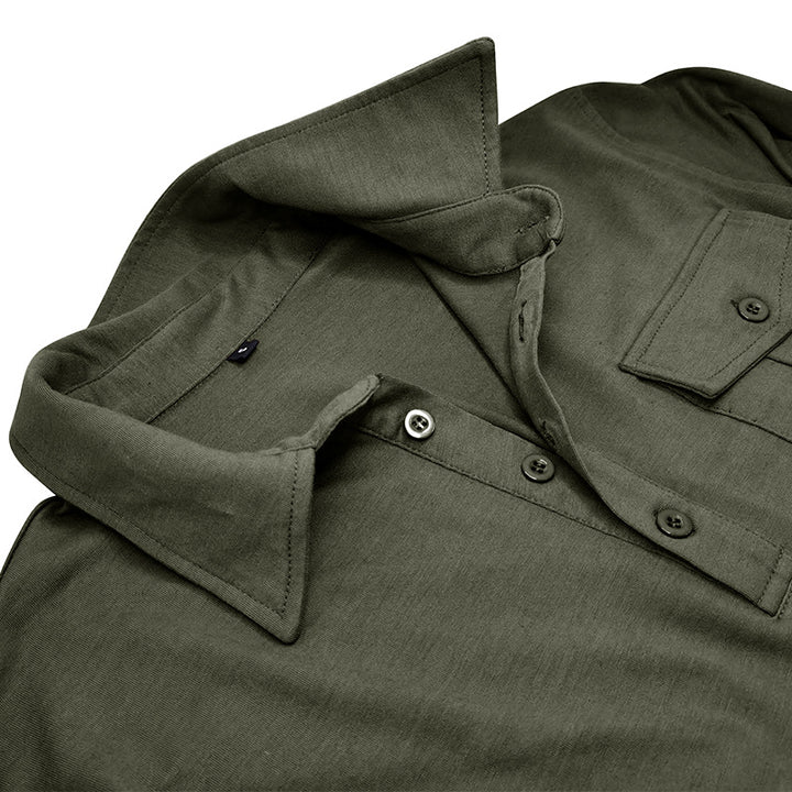 Herre Langærmet Henley Polo med moderne ståkrave Stilla