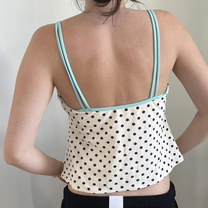 Dame Legesygt Polka-Dots Top med fint snøredetalje Skovae