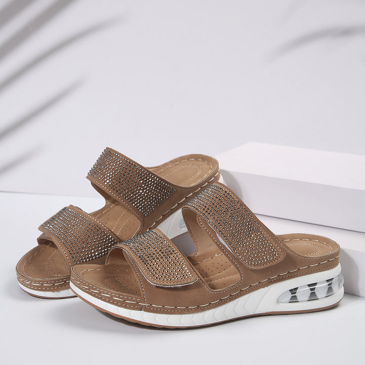 Dame mode sandaler med strass dekorationer og innovativt dæmpningssystem Stilla