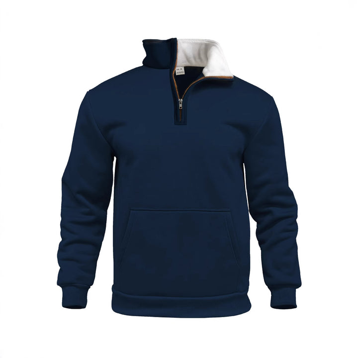 Herrer Sporty Sweater med høj krave og gennemgående lynlås Stilla