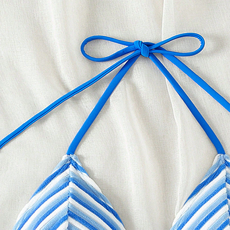 Dame Triangel-Bikini top med blødt plys design og justerbare stropper Stilla