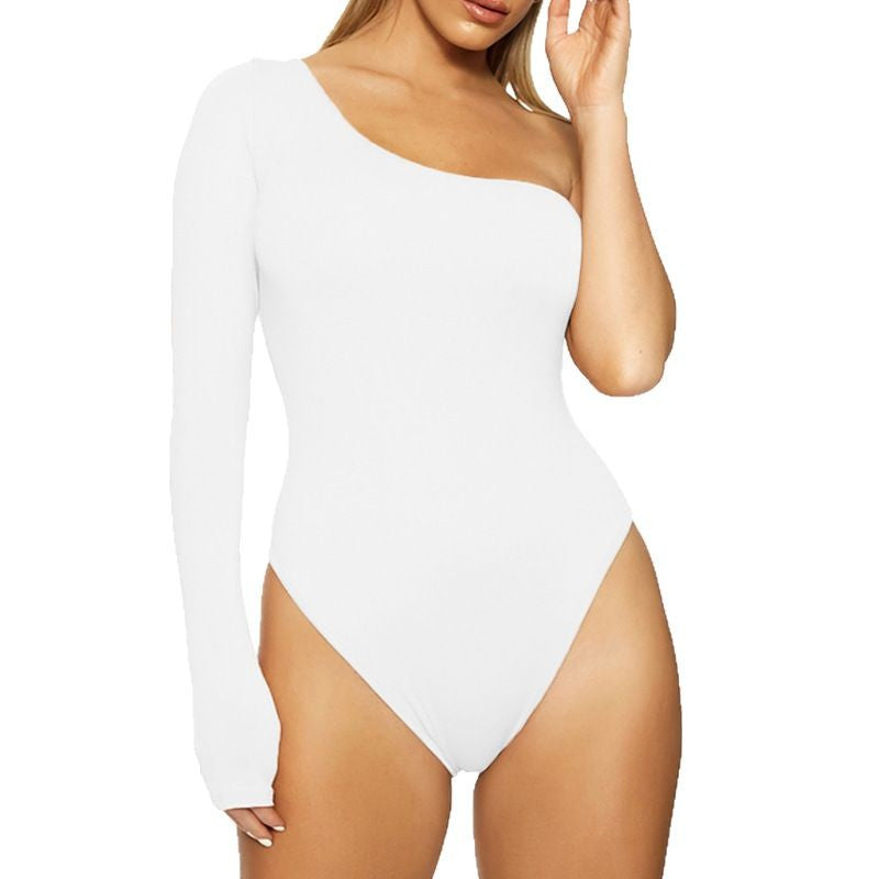 Dame En-sidet skåret bodystocking med langærmet Skovae