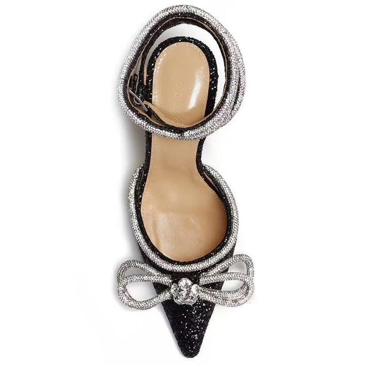 Dame elegante højhælede ankel-rem-pumps med sløjfe-detail Stilla