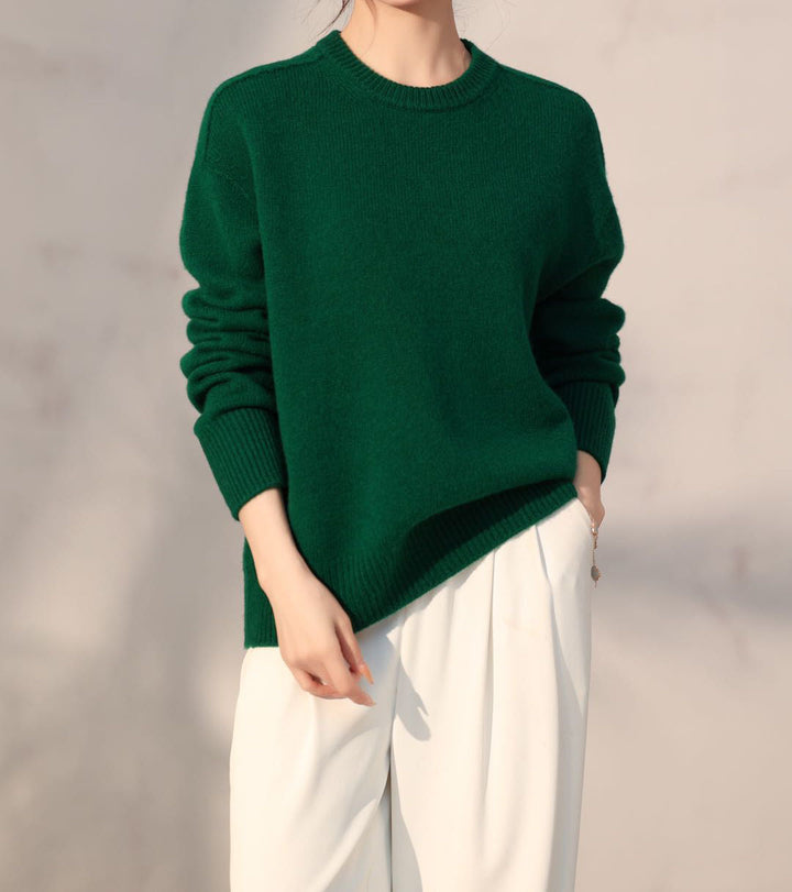 Femme Klassisk Strikpullover Stilla