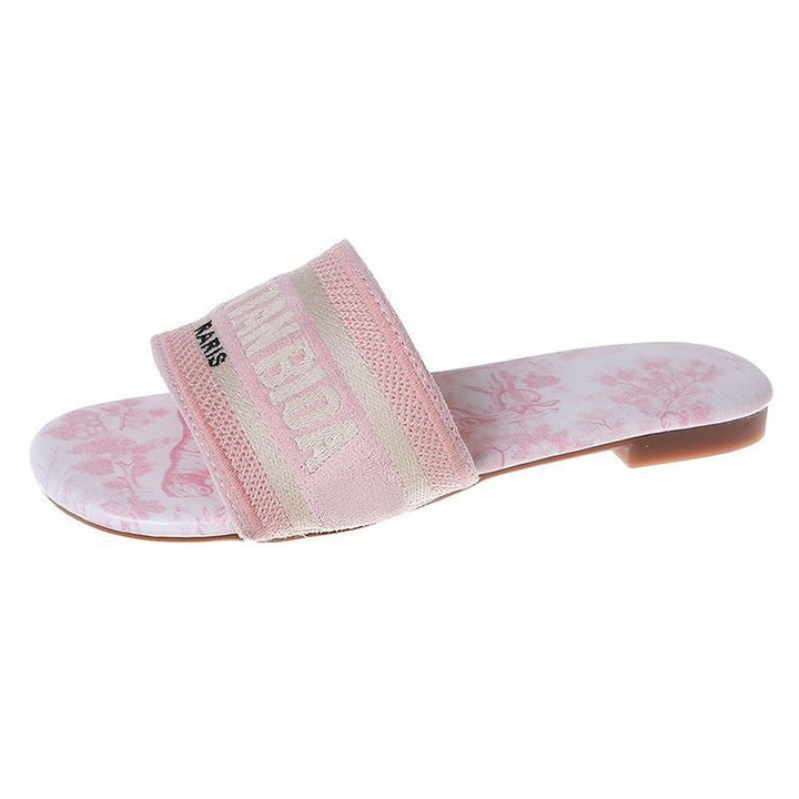 Dame slide-sandaler med blødt fodseng og elegant skrifttype Stilla