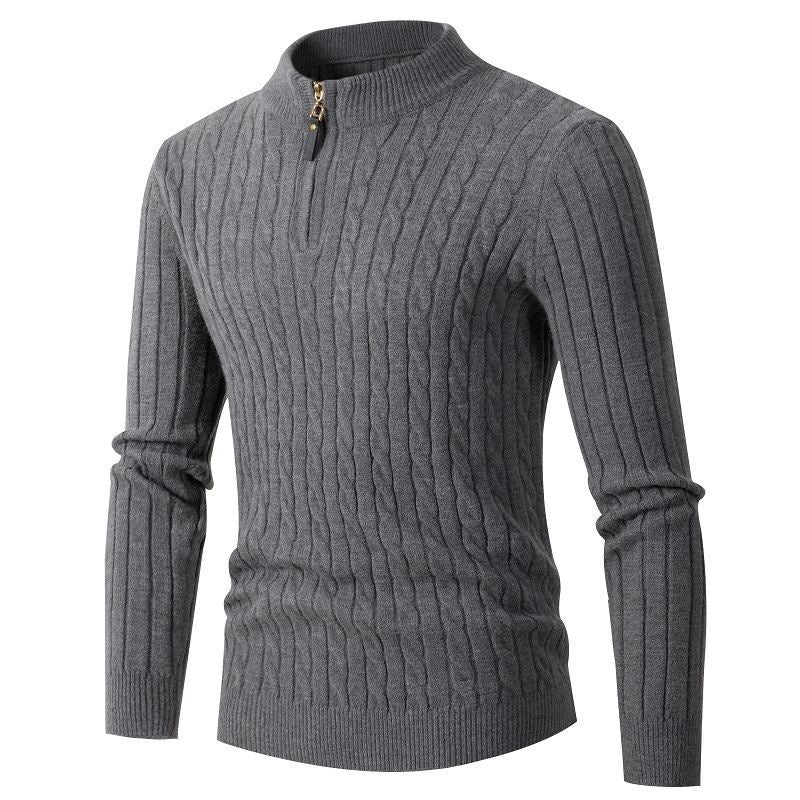 Herrer Kabelstrik Zip-Up Pullover Stilla