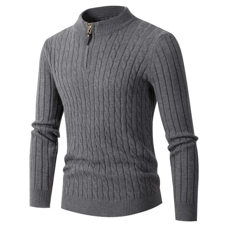 Herrer Kabelstrik Zip-Up Pullover Stilla