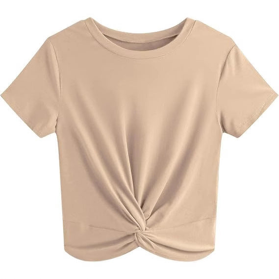 Dame kortærmet T-shirt med knude Stilla