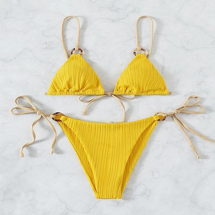 Dame bikini-sæt med justerbare stropper og fint ribbet materiale Stilla