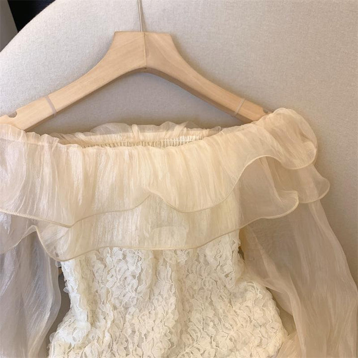 Femme Elegante Rüsch Off-Shoulder Top Stilla