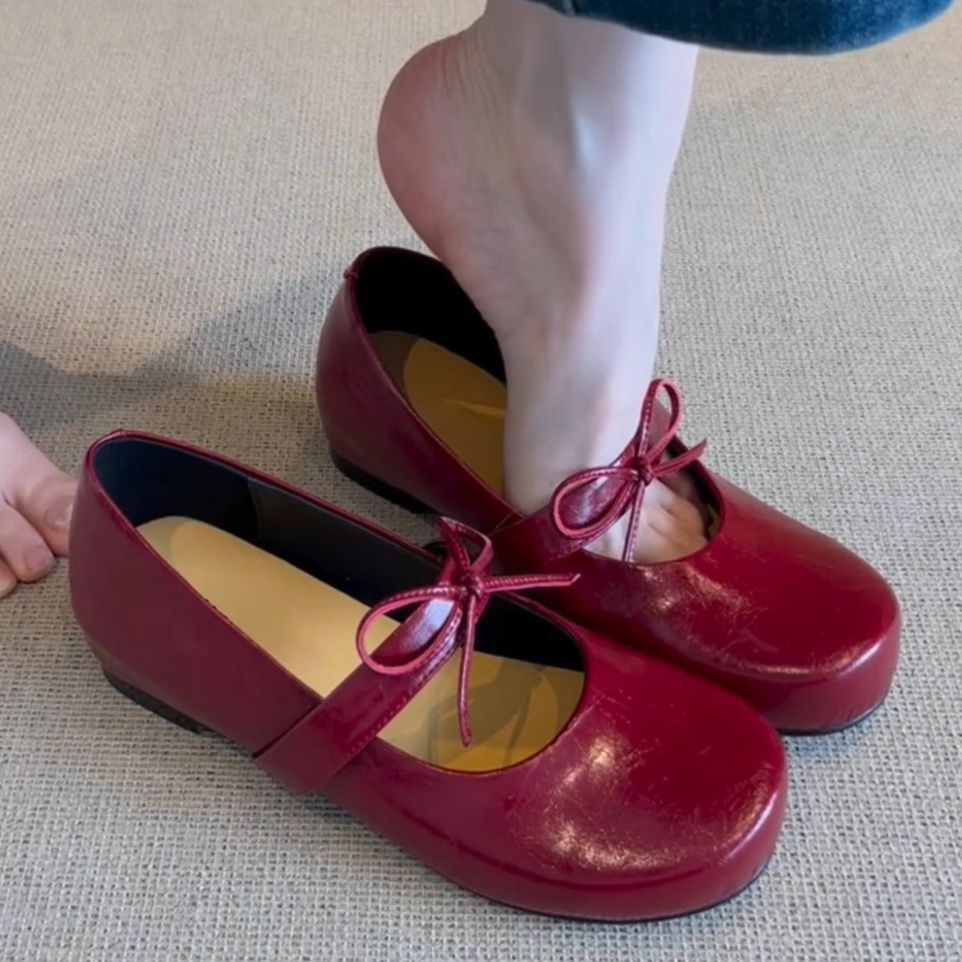 Dame Komfort Mary Jane Ballerinas med justerbar båndsløjfe Stilla