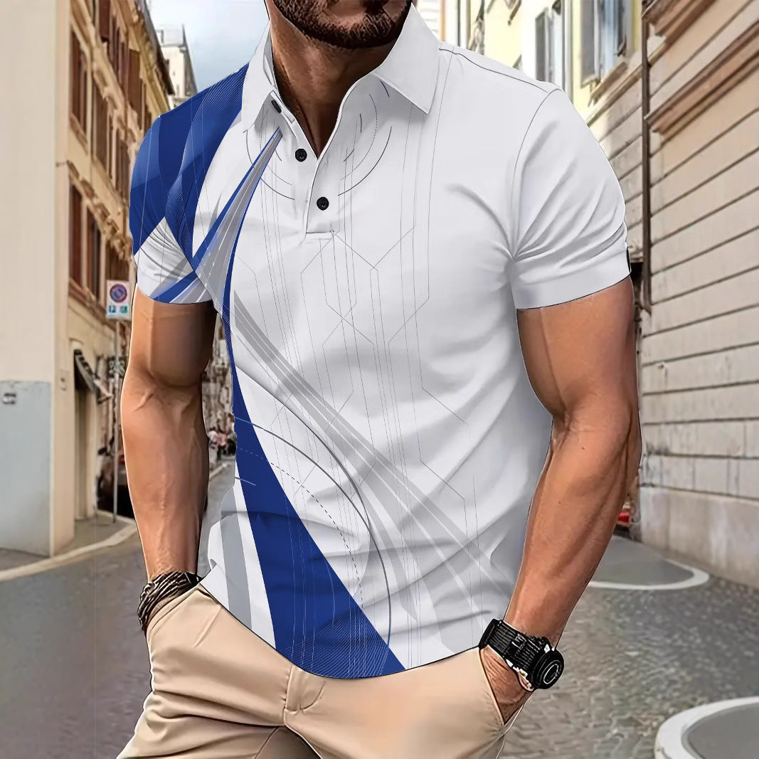 Herre poloshirt med moderne grafisk design Stilla