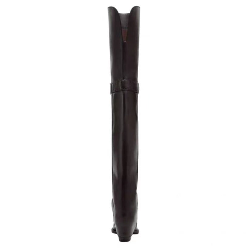Femme High-Cut Stiletto Knæhøje Støvler med skulptureret Finish Stilla