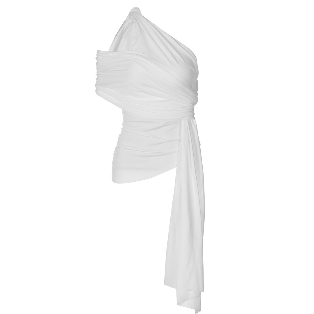 Damer Elegant indpakningsoverdel med asymmetrisk snit Skovae