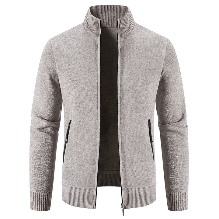 Herrer Behagelig Strik Zip-Up Cardigan Pullover Stilla