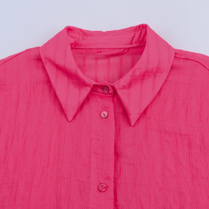 Femme Letvægt Tekstureret Button-Up Skjorte Stilla