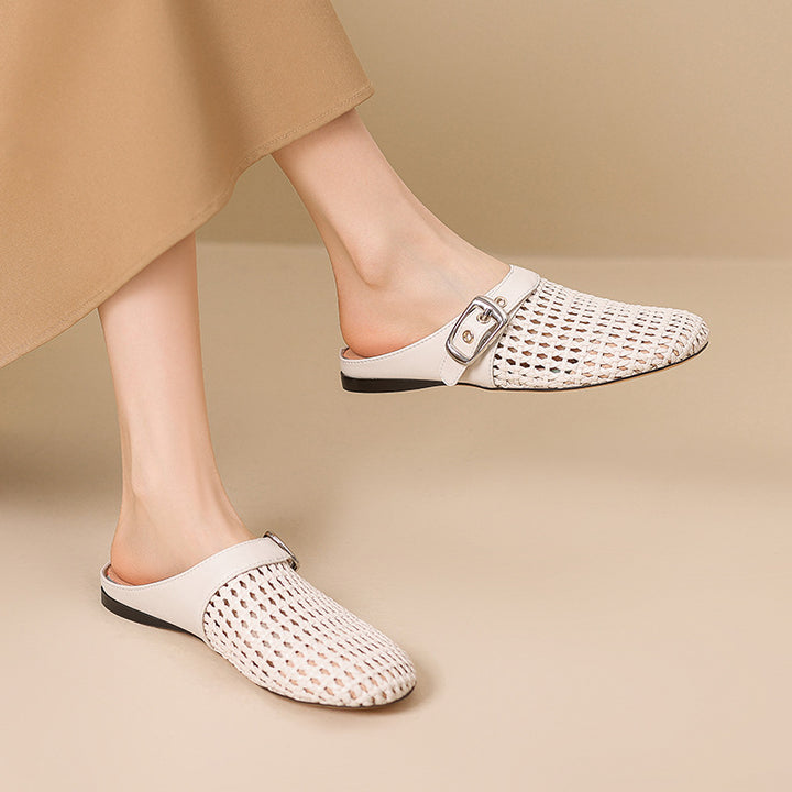 Femme Vævet Slide Mules med justerbart spænde-detalje  Stilla