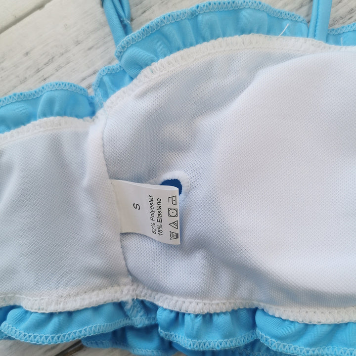Dame Bikini-sæt med voluminøst flæse-design og polstret top Stilla