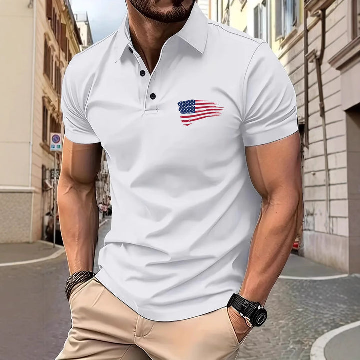Herrer Poloshirt med dynamisk grafikdesign og åndbar bomulds teknologi Stilla