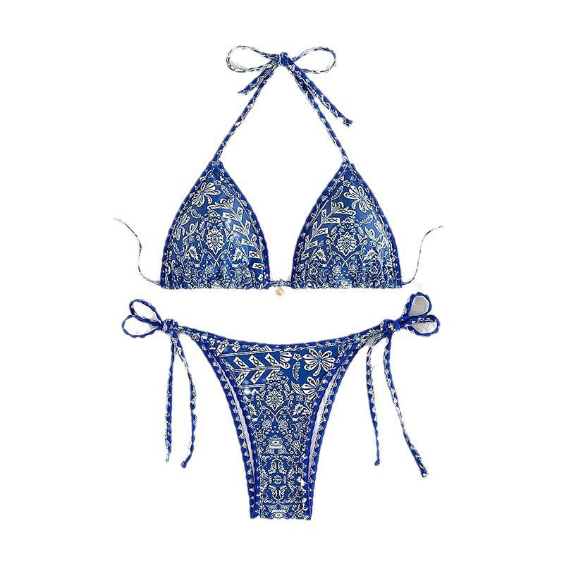 Dame Triangel-Bikini med blomstermønster Skovae