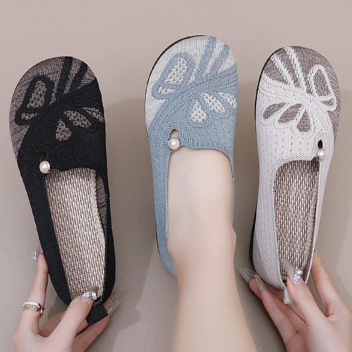 Femme Dekorative Strik Slip-On Flats Stilla