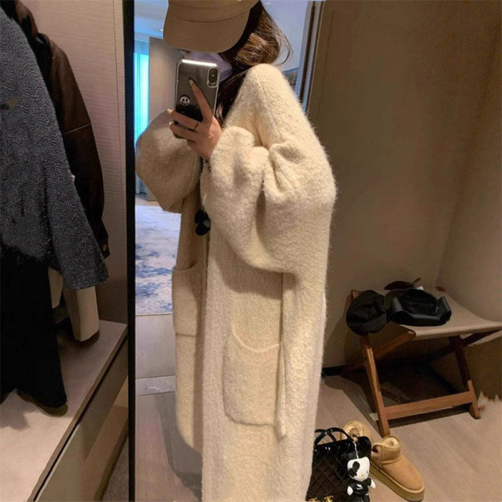 Kvinders fluffy cardigan med store lommer og løs pasform Stilla