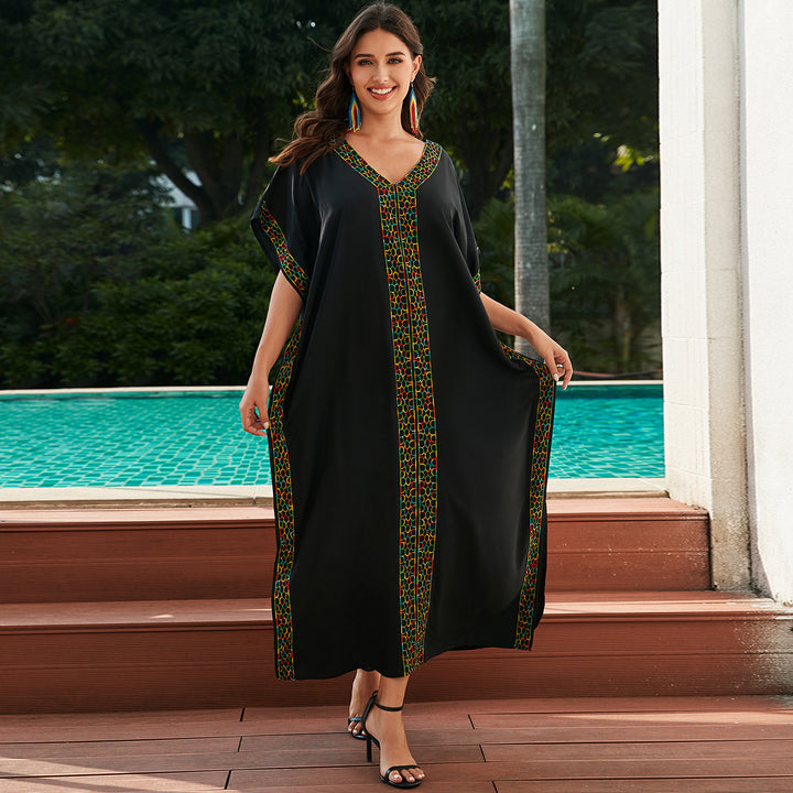 Dame Kaftan med kunstnerisk broderi og løst snit Stilla