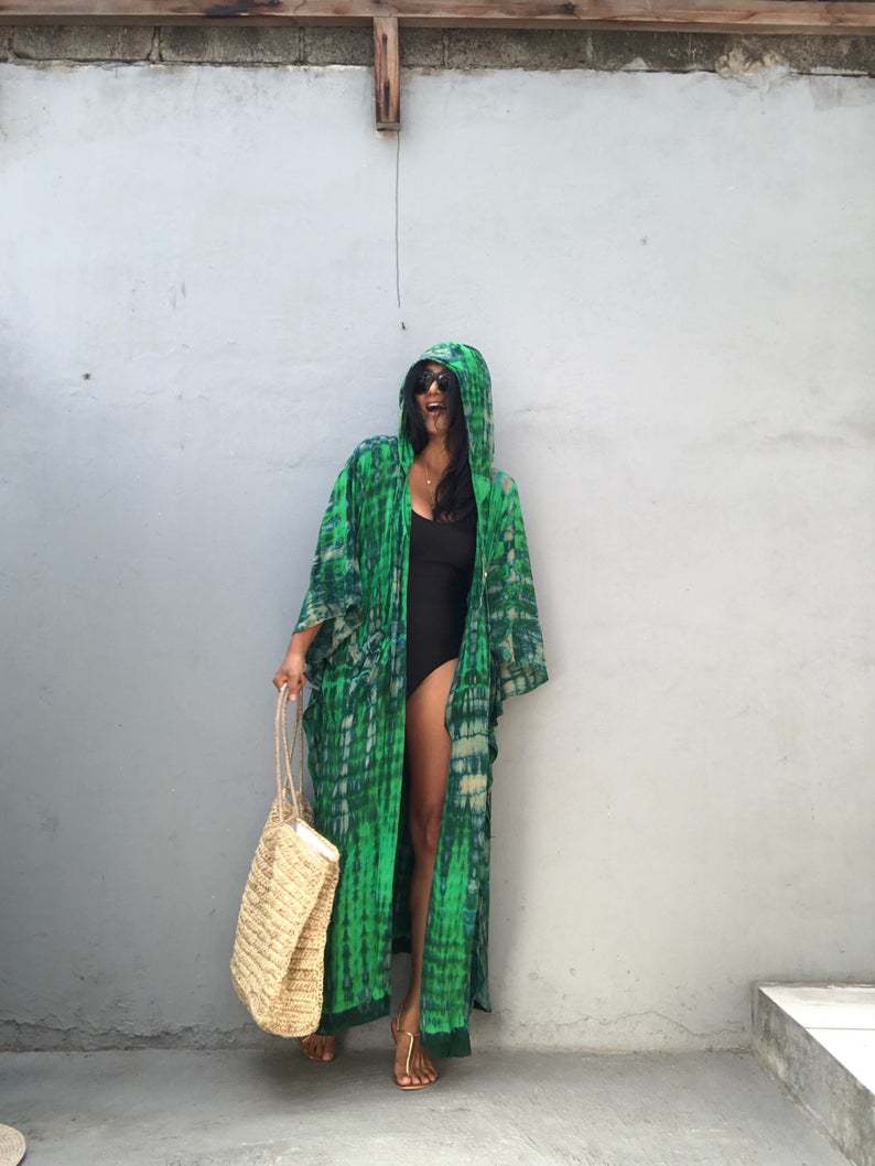 Dame Let Hoodie Strand Kaftan Stilla