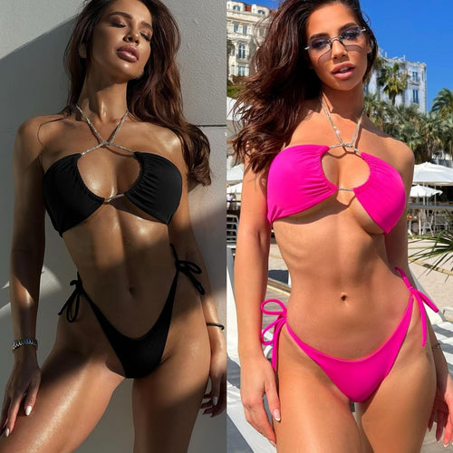 Dame Bikini-sæt med detalje-kærligt bustier-overdel og justerbare stropper Stilla
