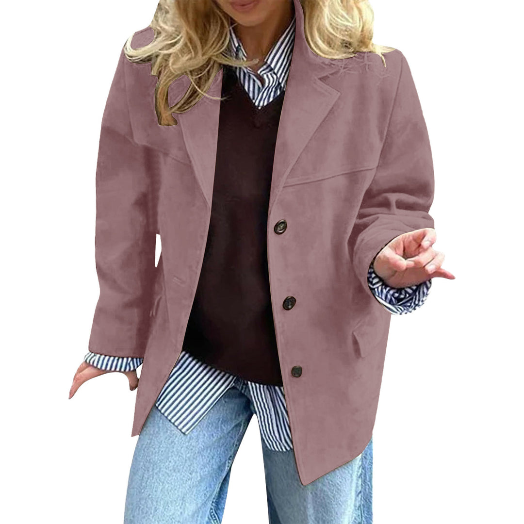 Kvinders elegante oversized blazer lavet af ruskindsimitation Stilla