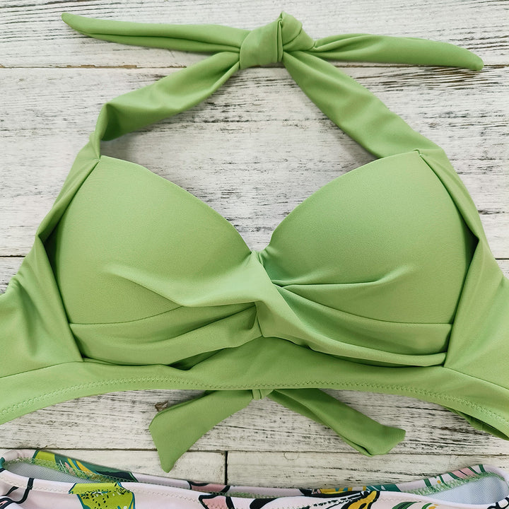 Dame Bikini-sæt med raffineret indpakningsdesign og højtsiddende trusse Stilla