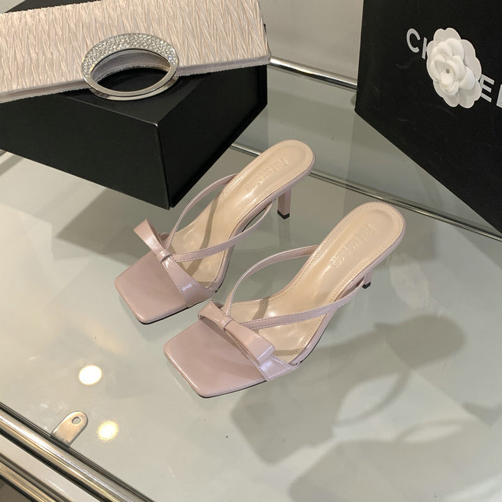 Dame elegante og stilige slingback-sandaler med dekorativt sløjfedesign Stilla