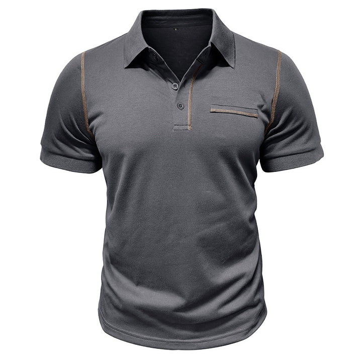 Herren polo shirt med trendy design og åndbart stof Stilla