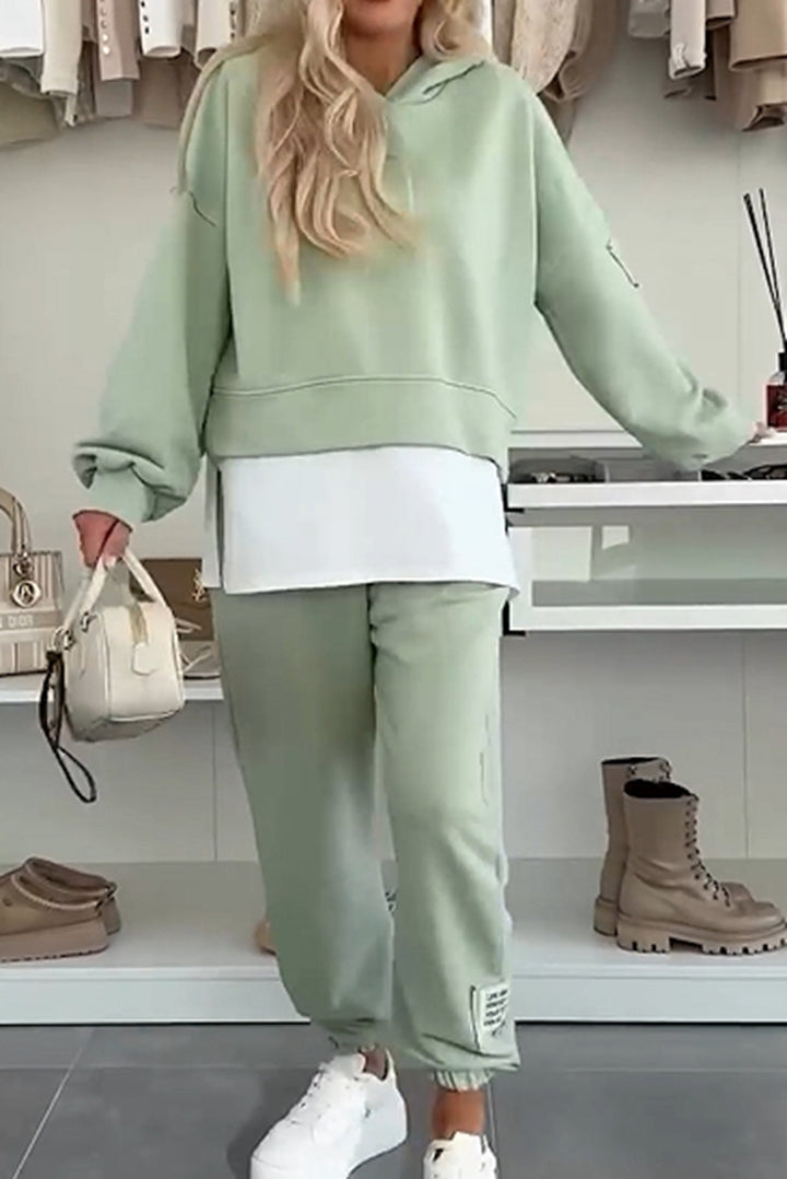 Kvinders afslappede hoodie sæt med elastisk talje og voluminøse ærmer Stilla