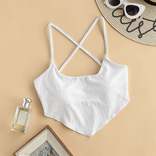 Dame Stilfuld Rib-Crop-Top Stilla