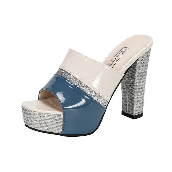 Dame Elegant Plateau-Sandaler med glitrende hæl og moderne remme Stilla