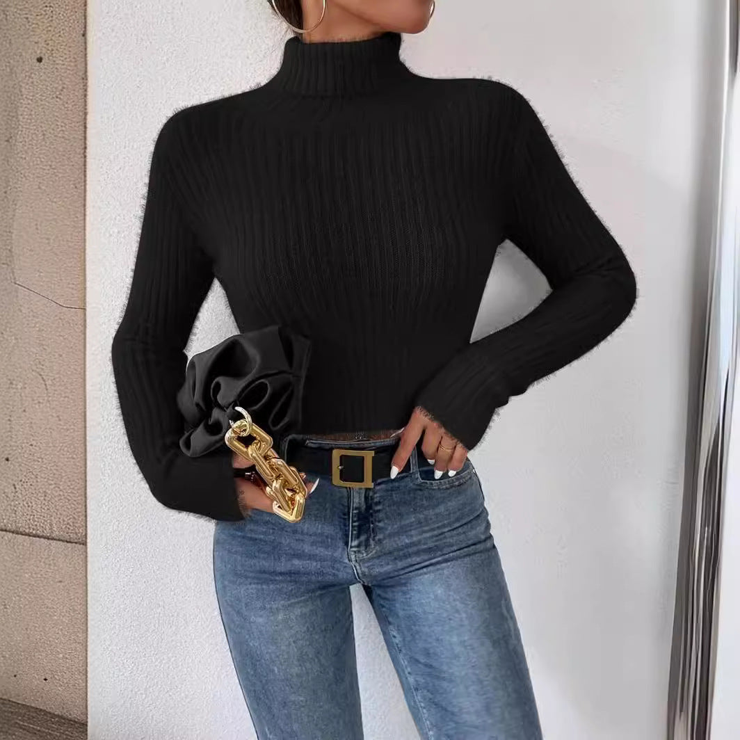 Dame Chic Rullekravepullover i fint strik Stilla