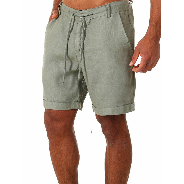 Herre afslappede linned korte shorts med justerbar talje og praktiske lommer Stilla