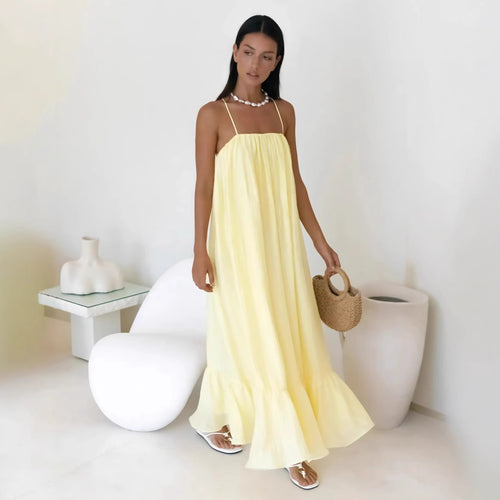 Femme Maxi Kjole med justerbare stropper Stilla