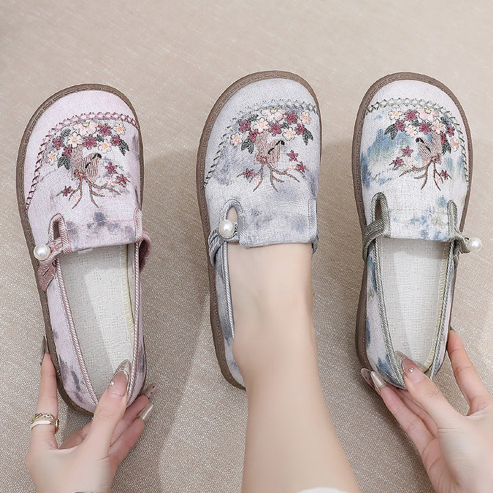 Femme broderede afslappede slippers Stilla