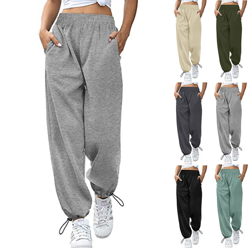 Dame bred joggebukser med elastisk linning og praktiske lommer Stilla