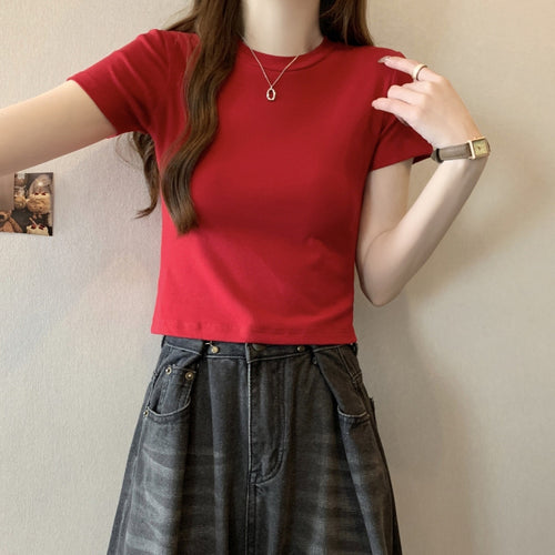 Femme Cropped Enganzt T-Shirt Stilla