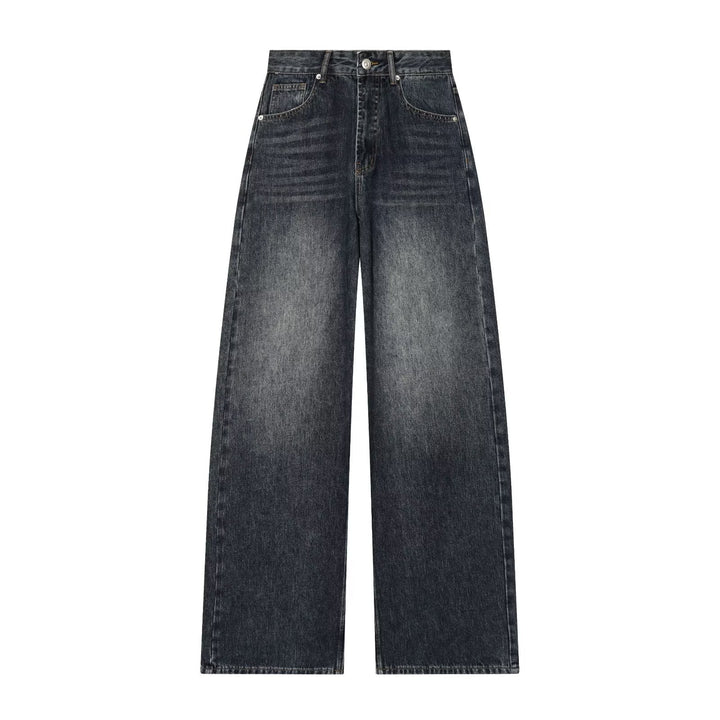 Dame Vintage Højtalje Bredbenede Jeans med autentisk Denim Skovae