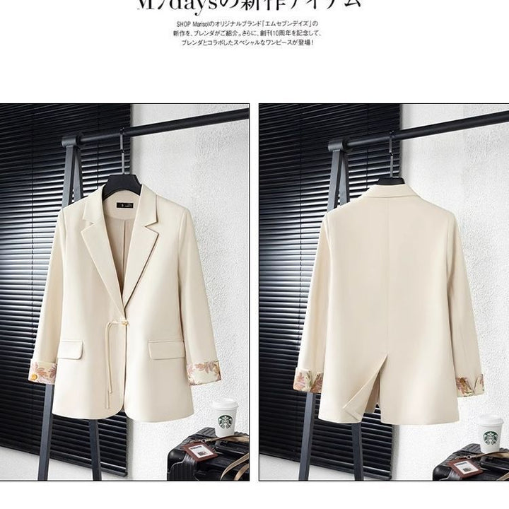 Damer elegant blazer ensemble med blomsterforing Stilla
