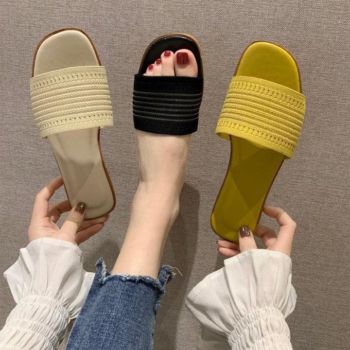 Dame Komfortable Slip-On Sandaler med elastisk Remdesign Stilla