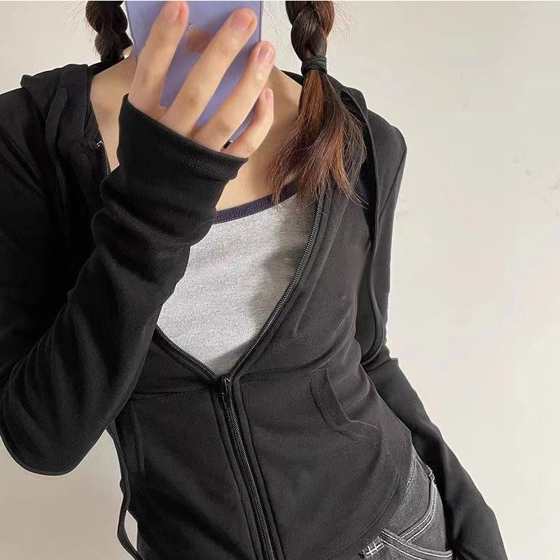 Dame sporty hoodie med lynlås og komfortabel pasform Stilla