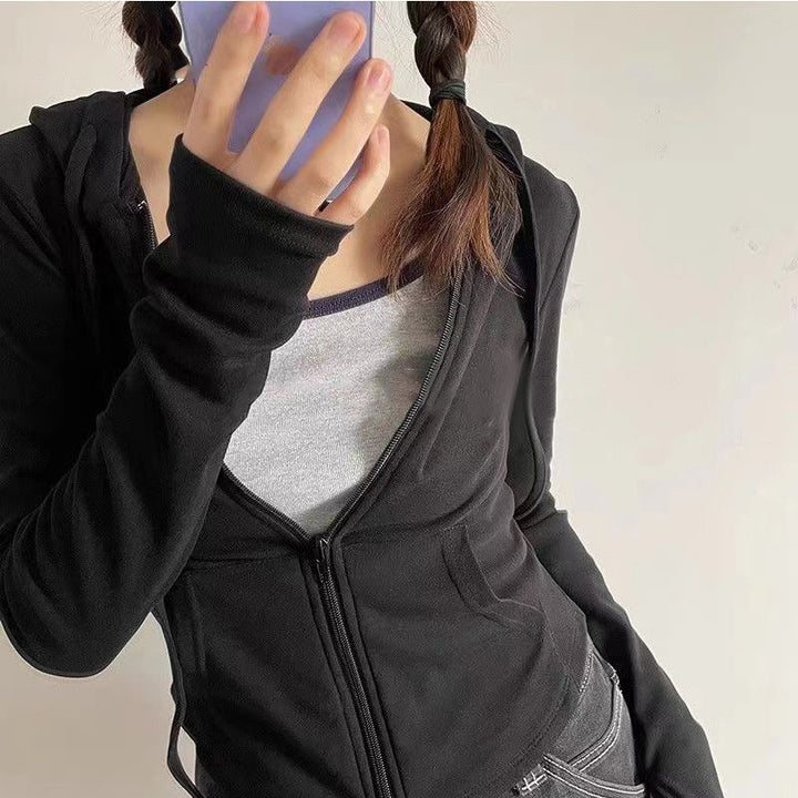 Dame sporty hoodie med lynlås og komfortabel pasform Stilla