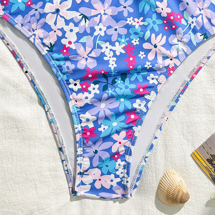 Dame Bralette-bikini-sæt med florale flæser Stilla